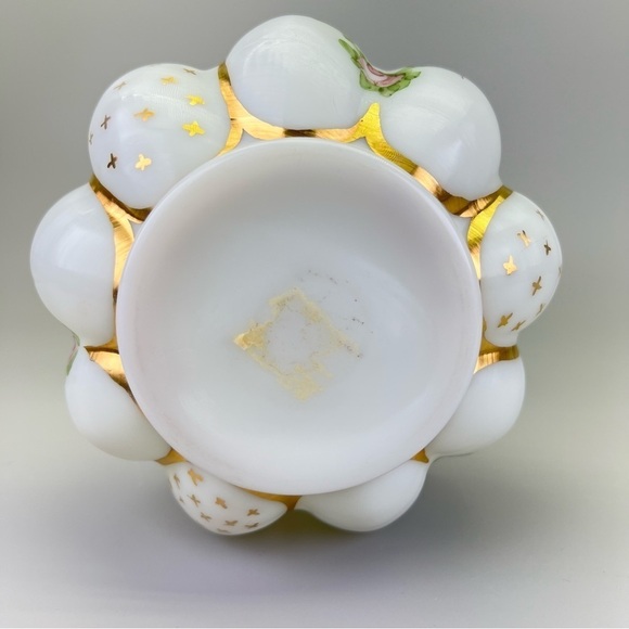 Rare Vintage Fenton Handpainted Melon Vase - Picture 9 of 13